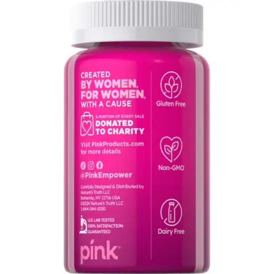 Pink Vitamins Vibrant Prenatal Multivitamin + DHA Gummies - Natural Berry - 60ct image {2}