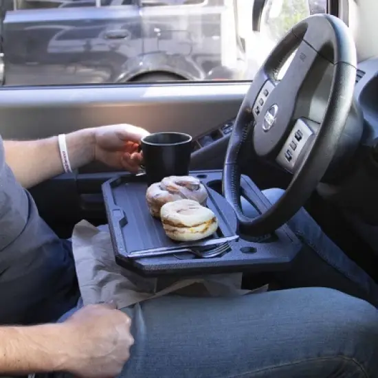 Mount-It! Car Table That Works as a Food Tray for Car and Car Desk for Laptop | Table Tray Fits on Any Steering Wheel Within Our Dimensions image {4}