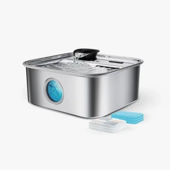 Oneisall PW07 Pet Automatic Water Fountain &ndash; 10L/2.6Gal, Multi-Filtration, LED, Ultra-Quiet (w/3 Filters) image {8}