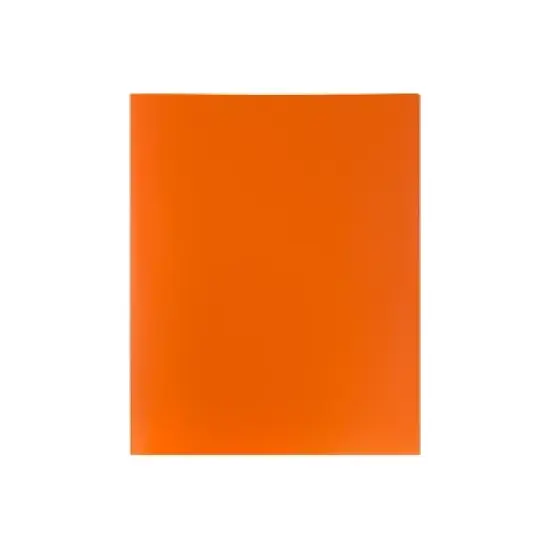 JAM Paper Plastic Two-Pocket School POP Folders Orange Bulk 96/Pack 382EORB image {4}