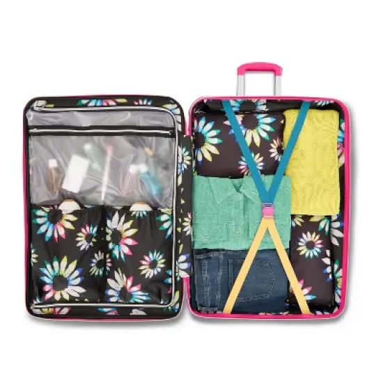 Sarah Jessica Parker Signature Hardside Expandable Large Checked Spinner Suitcase - Candy image {8}