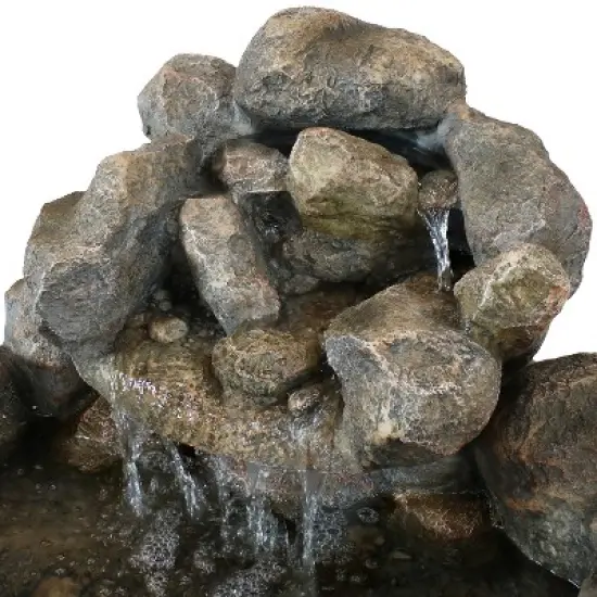 Sunnydaze 18"H Electric Resin Rocky Ravine Waterfall Outdoor Water Fountain image {2}