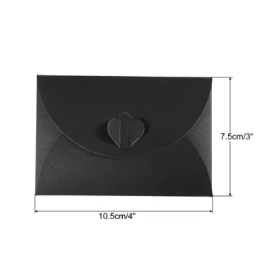 Unique Bargains Mini Pearlescent Paper Heart Shaped Clasp Envelopes 12 Pcs image {1}