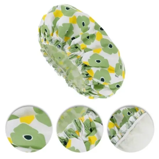 Unique Bargains Women's Flower Pattern Shower Cap 1 Pc image {2}
