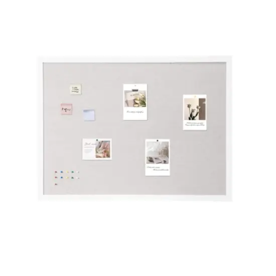 VEVOR 48"x36" White Cork Board with Linen Surface &ndash; Stylish Wall-Mounted Bulletin Board for Home, School, Office, White image {8}