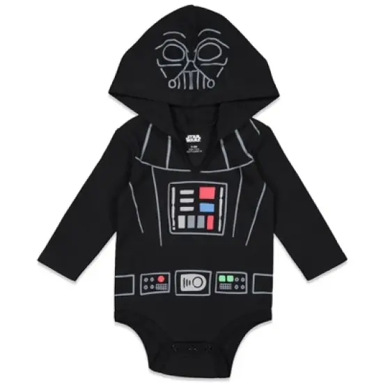 Star Wars Chewbacca Darth Vader R2-D2 Baby 3 Pack Long Sleeve Bodysuits Newborn to Infant image {1}