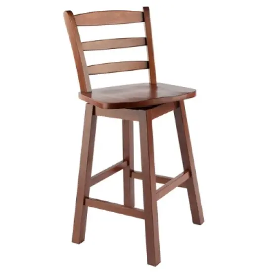 Scalera Ladder Back Swivel Seat Barstool Walnut - Winsome image {1}