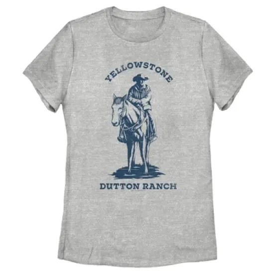 Women's Yellowstone Blue John Dutton Riding Horse on Ranch T-Shirt image {3}