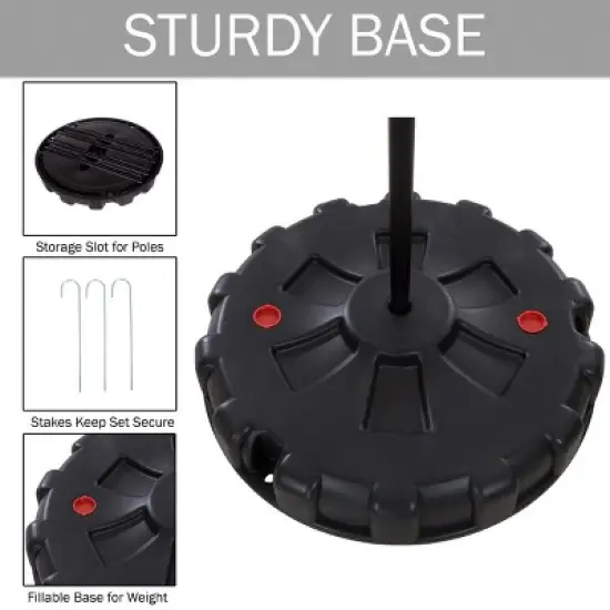 Toy Time Portable Tetherball Complete Outdoor Game Set with Base, Ball, Pump, Cord & Stakes image {2}