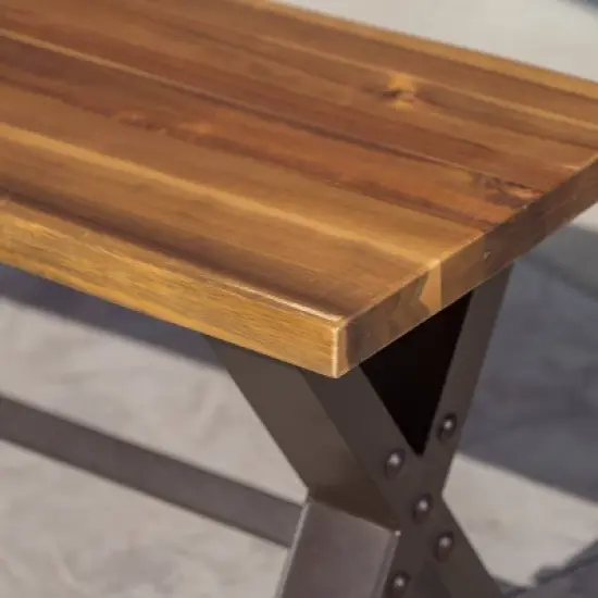 Sanibal Acacia Wood Patio Dining Bench - Brown - Christopher Knight Home image {3}