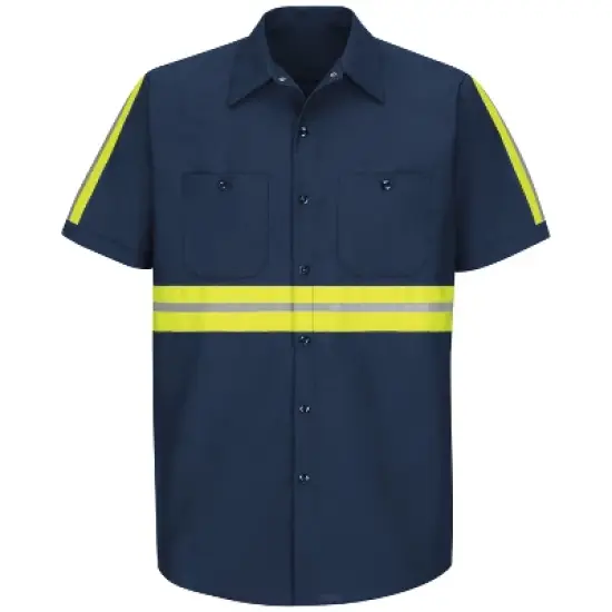 Red Kap&reg; Short Sleeve Enhanced Visibility Industrial Work Shirt image {3}