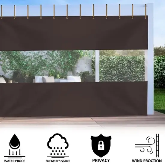 Covers&All Outdoor Clear Panel Curtain, Outdoor Curtains for Patio, Waterproof & Weather Resistant Tarp image {2}