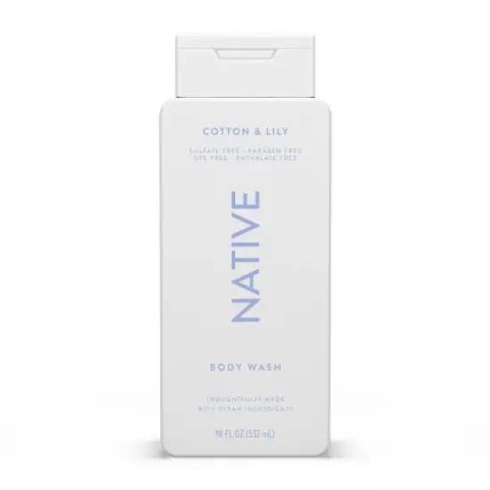 Native Body Wash for Women & Men - Cotton & Lily - Sulfate Free - 18 fl oz image {10}