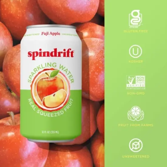 Spindrift Fuji Apple Sparkling Water - 8pk/12 fl oz Cans image {2}