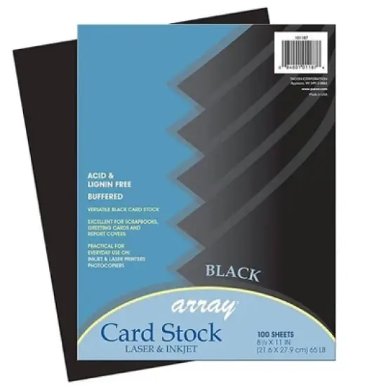 Pacon Array 65 lb. Cardstock Paper 8.5" x 11" Black 100 Sheets/Pack (101187) P101187 image {2}