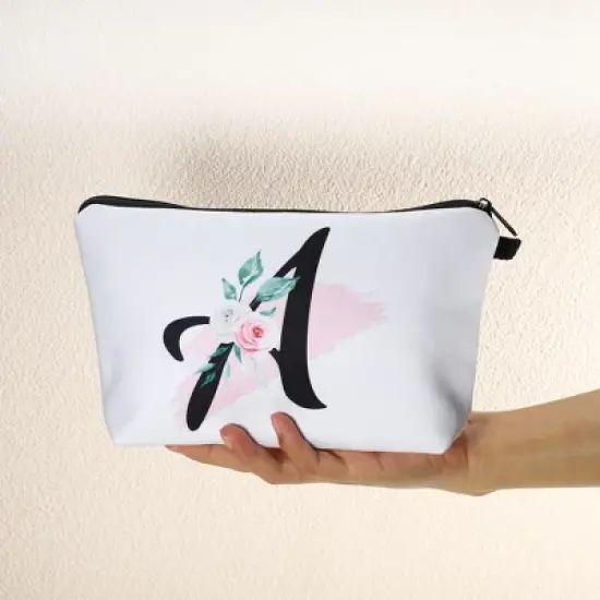 Unique Bargains Large Capacity Zipper Personalized Small Makeup Bag White image {3}