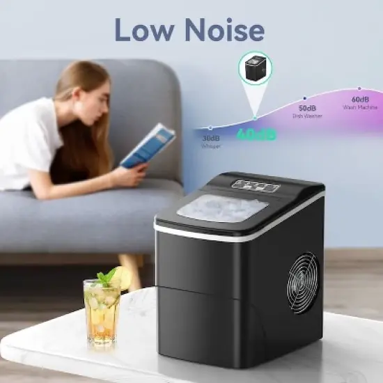 Kismile 26-lbs. Ice Per day Countertop or portable Bullet Ice Maker image {7}