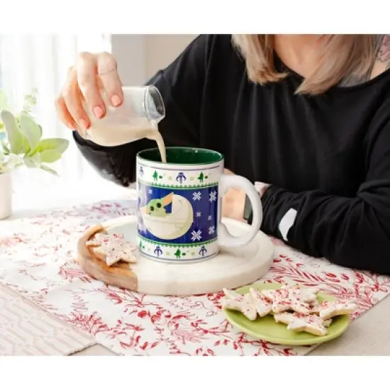 Silver Buffalo Star Wars: The Mandalorian Grogu Christmas Sweater Ceramic Mug | Holds 20 Ounces image {7}
