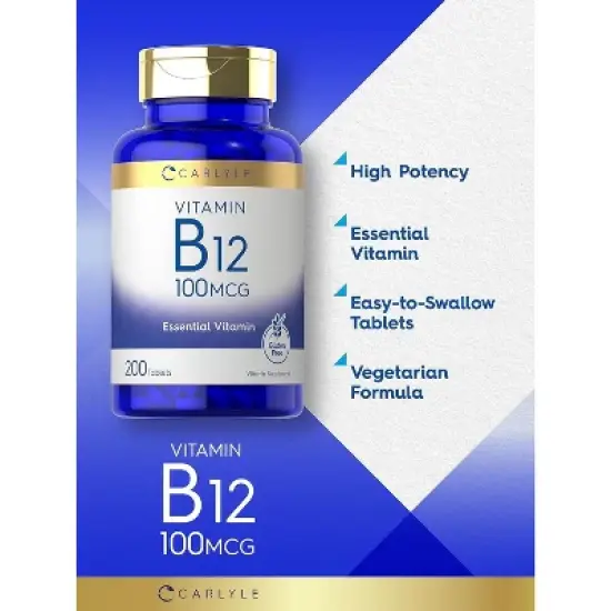 Carlyle Vitamin B12 100mcg | 200 Tablets image {2}