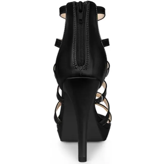 Allegra K Women's Platform Gladiator Strappy Stiletto Heel Sandals image {2}