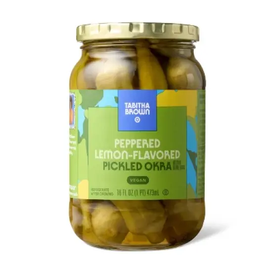 Vegan Peppered Lemon-Flavored Pickled Okra - 16oz - Tabitha Brown image {3}