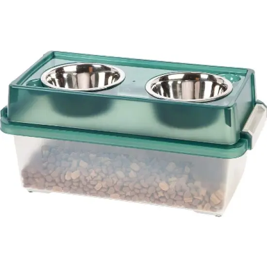 IRIS USA Elevated Feeder with Airtight Pet Food Storage Container image {1}