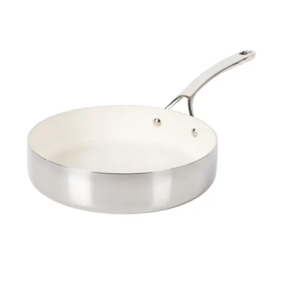 Bloomhouse 10 Inch Triply Stainless Steel Fry Pan W/ Lid W/ Non-Stick Non-Toxic Pro Ceramic Interior Frying Pan image {5}