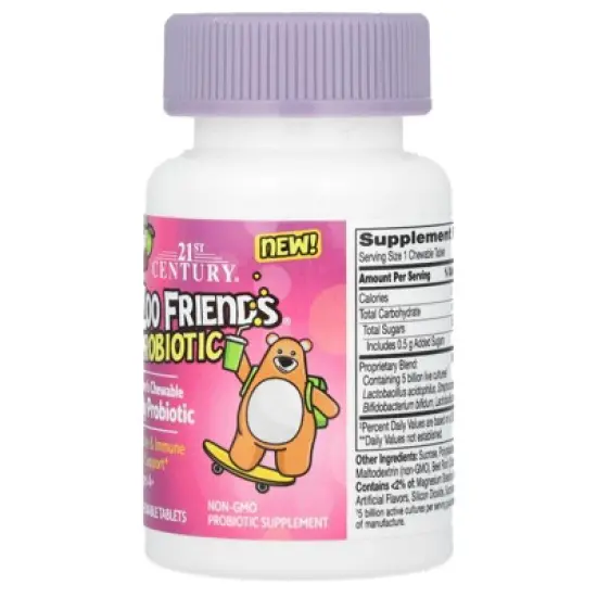 21st Century Zoo Friends, Children's Chewable Probiotic, Age 4+, Fruit Punch, 30 Chewable Tablets image {2}