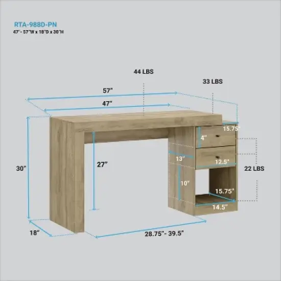 Expandable Home Office Desk - Techni Mobili image {10}