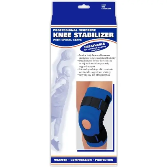 OTC Knee Stabilizer, Spiral Stays, Neoprene, Black image {3}