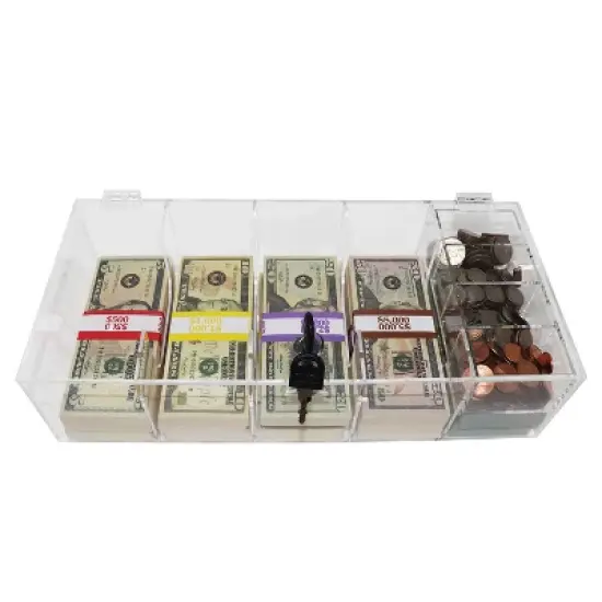 Nadex Coins&trade; 5-Compartment Currency Tray with Locking Cover in Clear image {5}