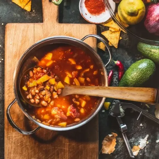 Unique Bargains Natural Grain Home Kitchen Brown Soup Spoon 11" Length 1 Pc image {2}
