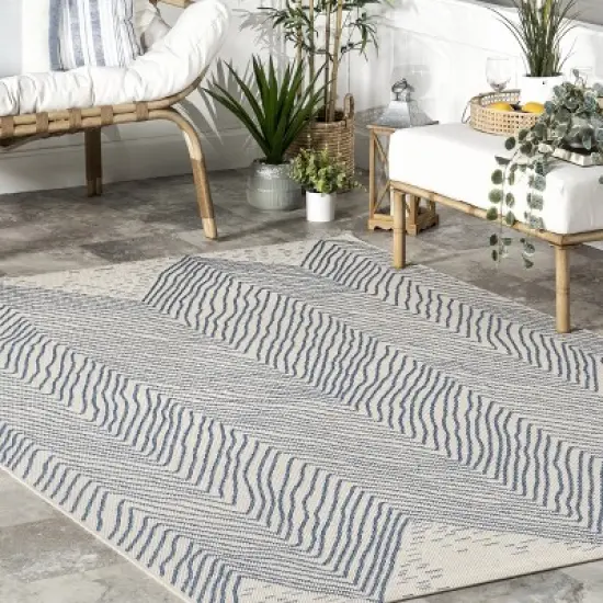 nuLOOM Carina Chevron Waves Indoor/Outdoor Area Rug image {8}