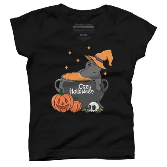 Girl's Design By Humans Cozy Halloween By kimprut T-Shirt image {5}
