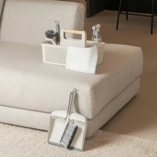 OU 8-Piece Home Cleaning Tools Set &ndash; Silicone Squeegee, Scrub Brushes, Refillable Spray Bottle, Organizer Caddy & More for Bathroom & Kitchen Cleaning image {6}