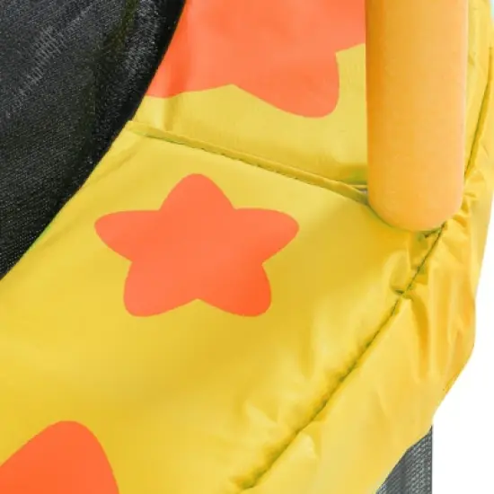 DSVIMOY 55" Kids Trampoline Bouncing Jumping Mat, Recreational Trampoline with Enclosure Net, Yellow, 55"*55"*63.4" image {4}