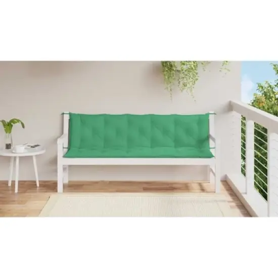 vidaXL Bench Cushion Water Repellent Outdoor Seat Cushion Pad Oxford Fabric - Green 70.9" image {2}