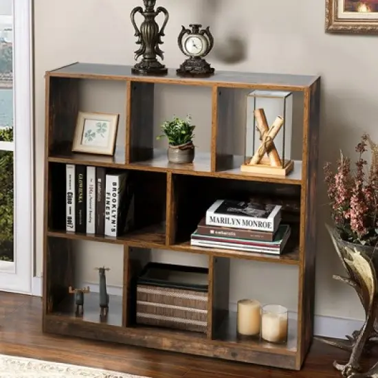 Costway Bookcase Industrial Freestanding Bookshelf Storage Organizer w/ Open Compartments image {2}
