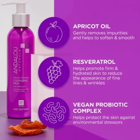 Andalou Naturals Apricot Probiotic Cleansing Milk - Unscented - 6 fl oz image {1}