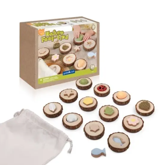 Guidecraft Nature Feel and Find - 24 pc. Set - Nature Based Kids Science Learning Toy image {1}