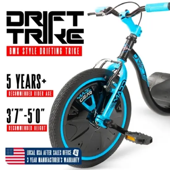 Drift Trike for Kids Ages 5+ with Adjustable Seat and Big 16" Front Wheel &ndash; Madd Gear Ride-On image {1}