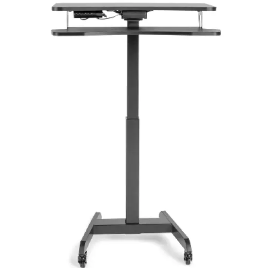 Cruizer Premier Electric Height Adjustable Mobile Podium with Keyboard Tray &ndash; Black &ndash; Stand Steady image {8}
