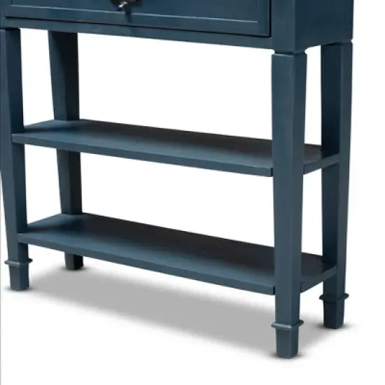Dauphine Spruce Finished Wood Accent Console Table Blue - Baxton Studio image {4}