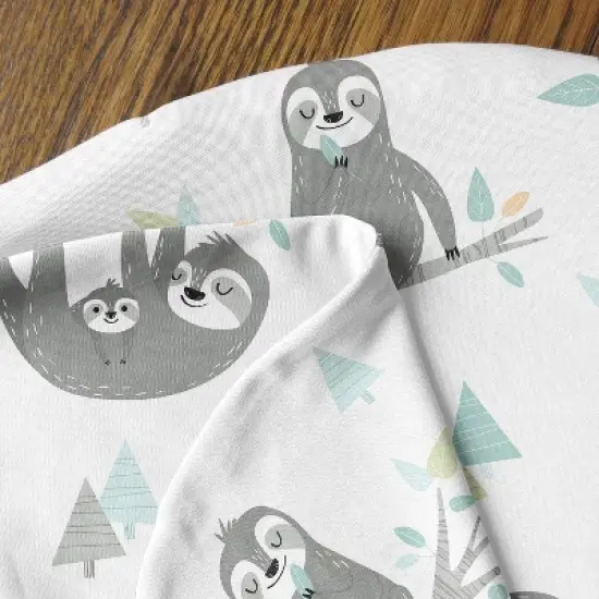 Sweet Jojo Designs Gender Neutral Support Nursing Pillow Cover (Pillow Not Included) Sloth Blue Grey and White image {3}