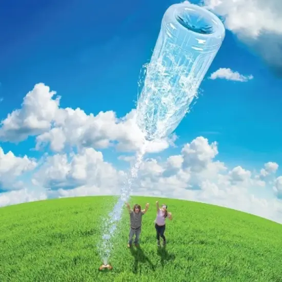 The Deluxe Rocket Bottle Launcher Kit - Includes Bottle, Aqua Pod, & Air Pump - Launches Bottles 100Ft in The Air - Fun Educational STEM Toy image {1}