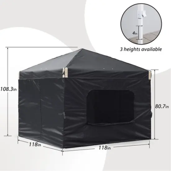 Aoodor 10' x 10' Pop Up Canopy Tent with Removable Mesh Window Sidewalls, Portable Instant Shade Canopy with Roller Bag image {3}