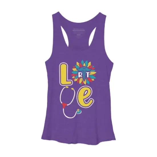 Women's Design By Humans RT Stethoscope Gift Respiratory Therapist Costume Gifts By lukesstore Racerback Tank Top image {7}