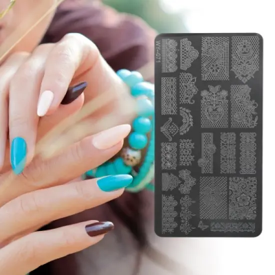 Unique Bargains Colorful Nail Art Stamp WY-071 Silver Tone 1 Pc image {4}