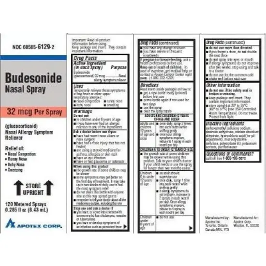 Apotex Budesonide Nasal Spray 32mcg 8.43ml image {1}