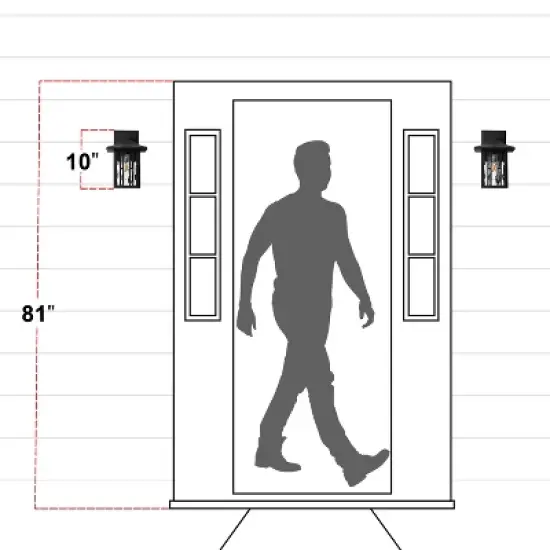 C Cattleya 10 in. Powder-coated Black Outdoor Wall Lantern Sconce with Clear Water Glass image {6}